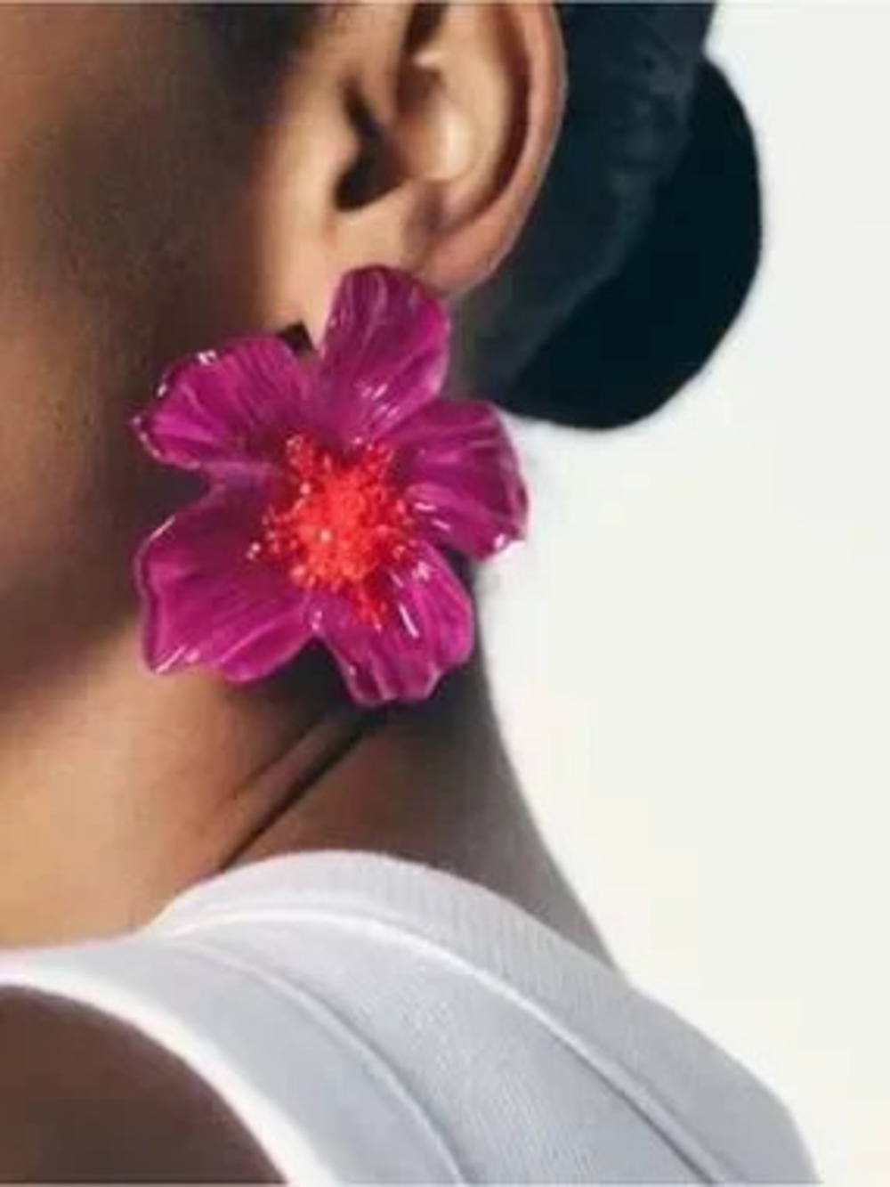 Bold purple Flower Statement Earrings - Women Jewelry Acrylic Summer Earrings